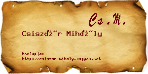 Csiszár Mihály névjegykártya