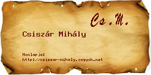 Csiszár Mihály névjegykártya